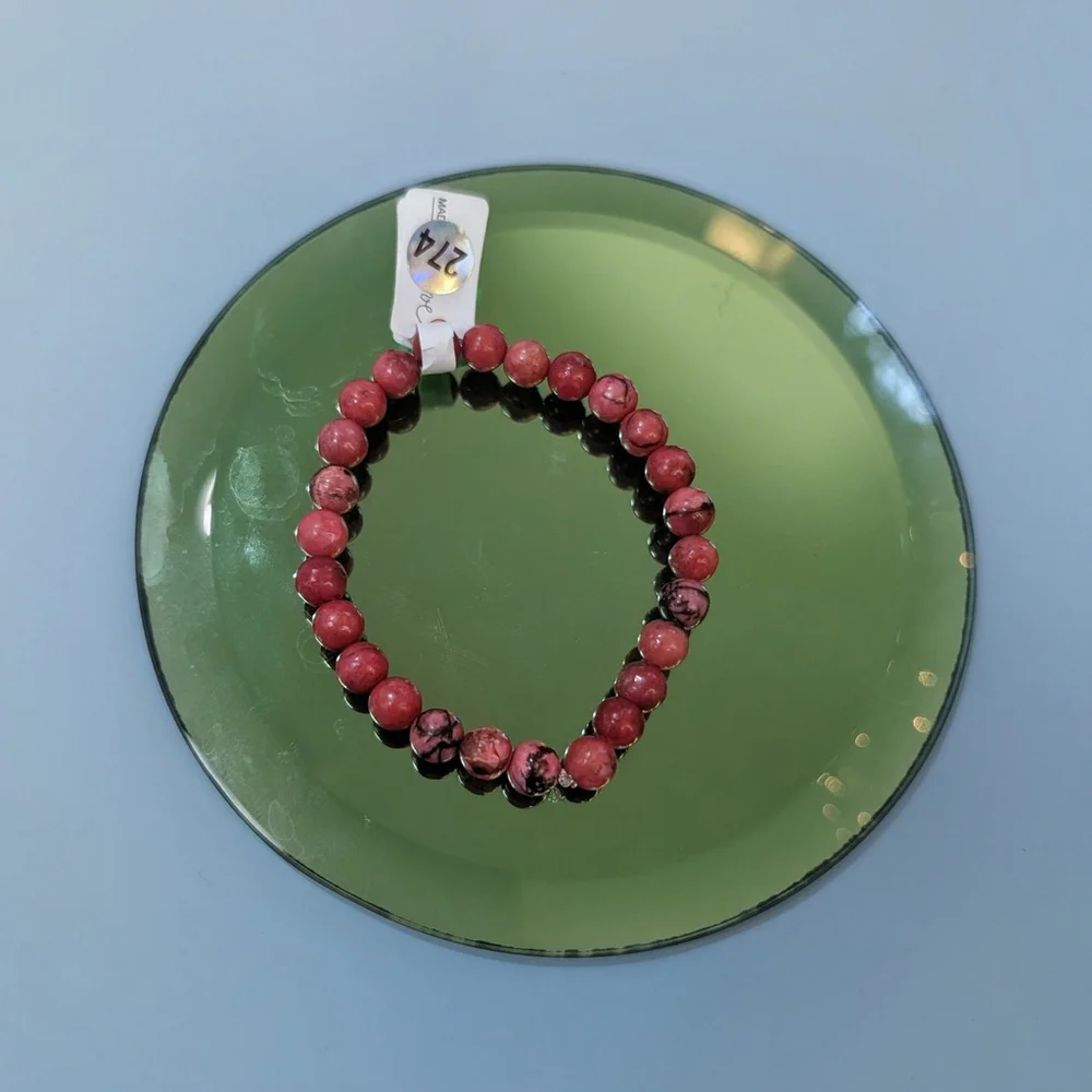 Pink Vein Rhodochrosite Bracelet